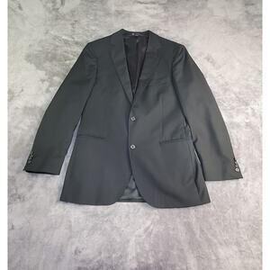 J Crew Mens 38R Blazer Sport Coat Black Half Lined Fabric Wool Made In Mexico Cl